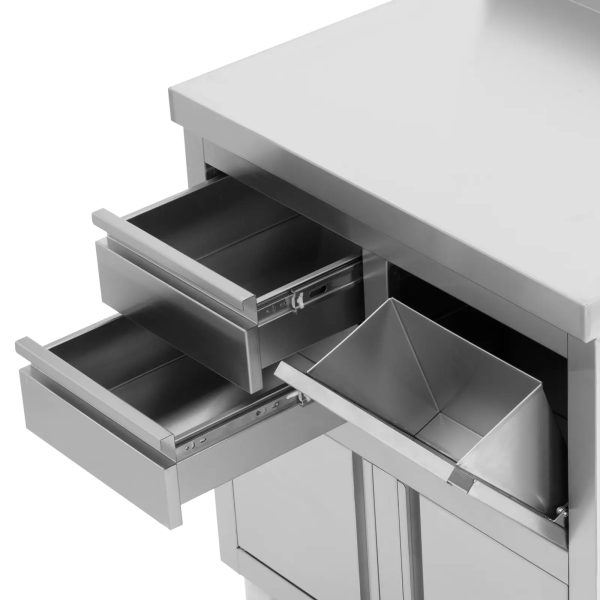 Coffee Cabinet for Coffee Machine - 2 drawers - tilting container - backsplash - 60 x 82 x 95 cm - Image 5