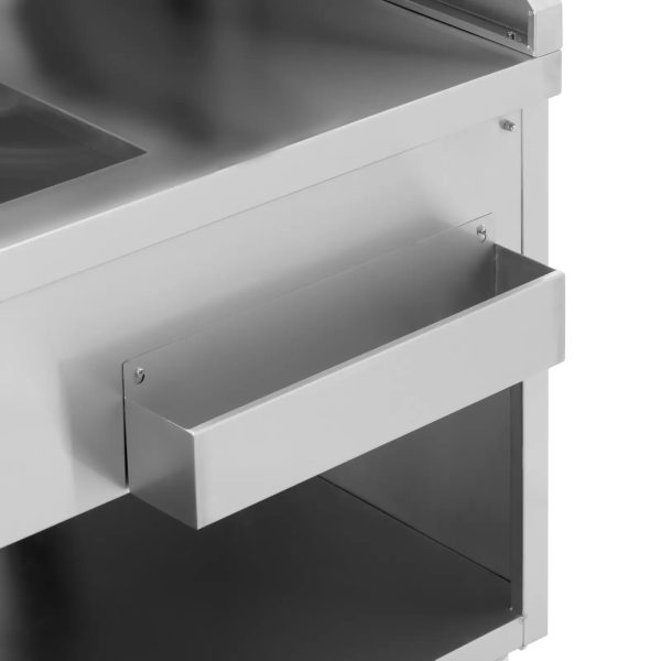 Mobile Bar Station - with ice container & bottle holder - 180 cm wood-look counter - Image 7