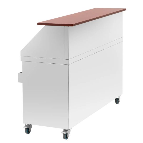 Mobile Bar Station - with ice container & bottle holder - 180 cm wood-look counter - Image 4