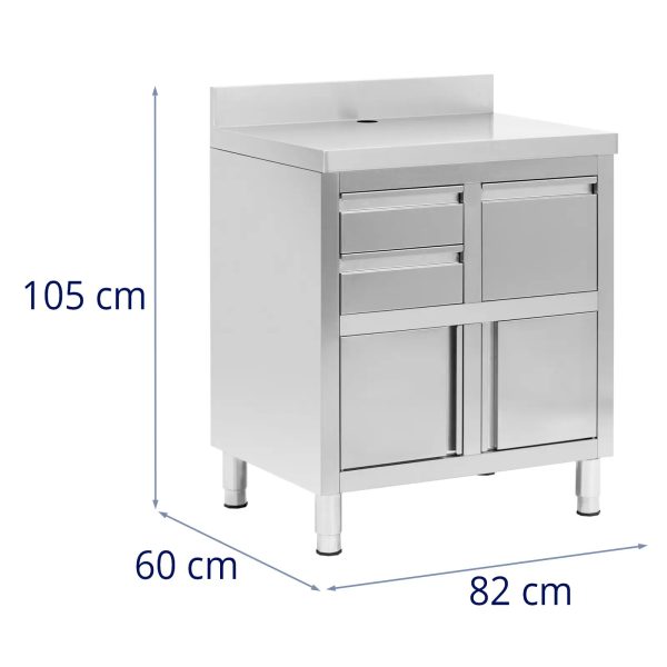 Coffee Cabinet for Coffee Machine - 2 drawers - tilting container - backsplash - 60 x 82 x 95 cm - Image 2