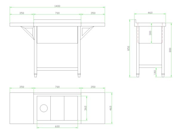 Ice Well Cocktail Bar Station with Expand platform（Both Size/Single Side） - Image 7